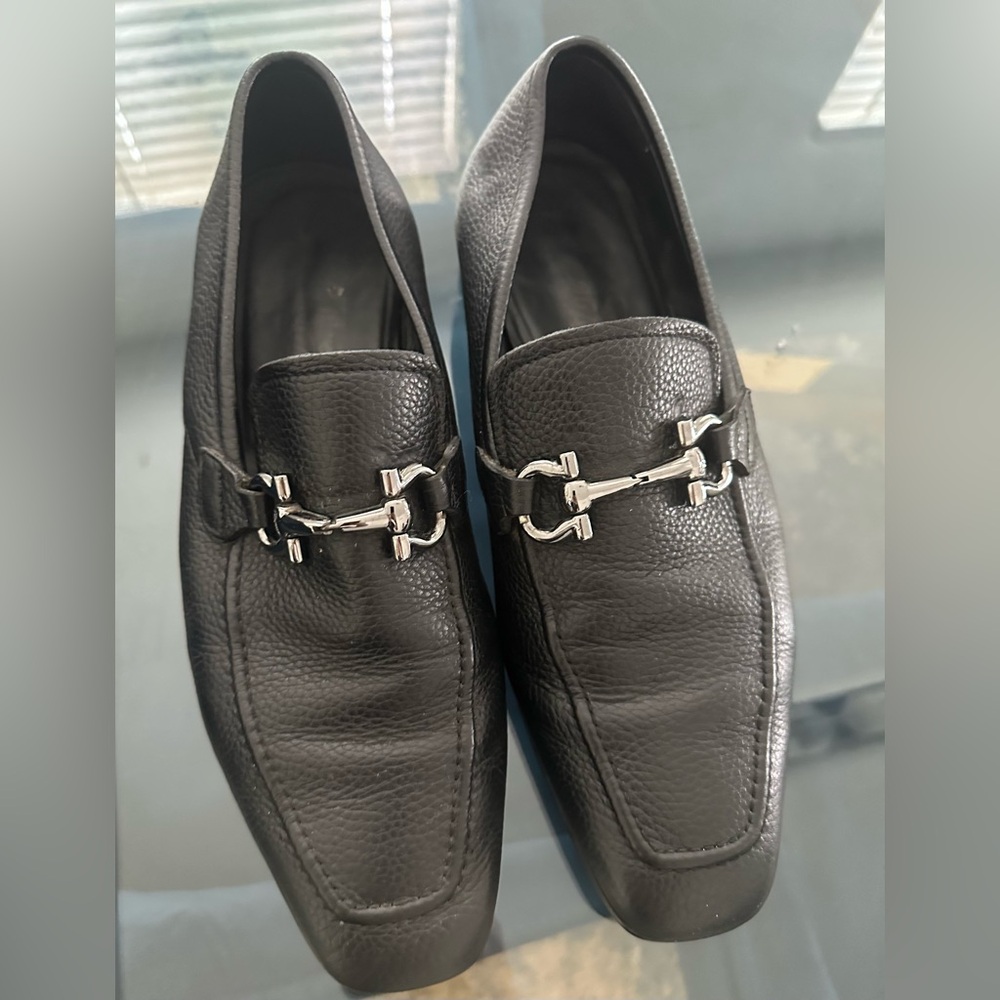 Salvatore Ferragamo Black Leather Loafers